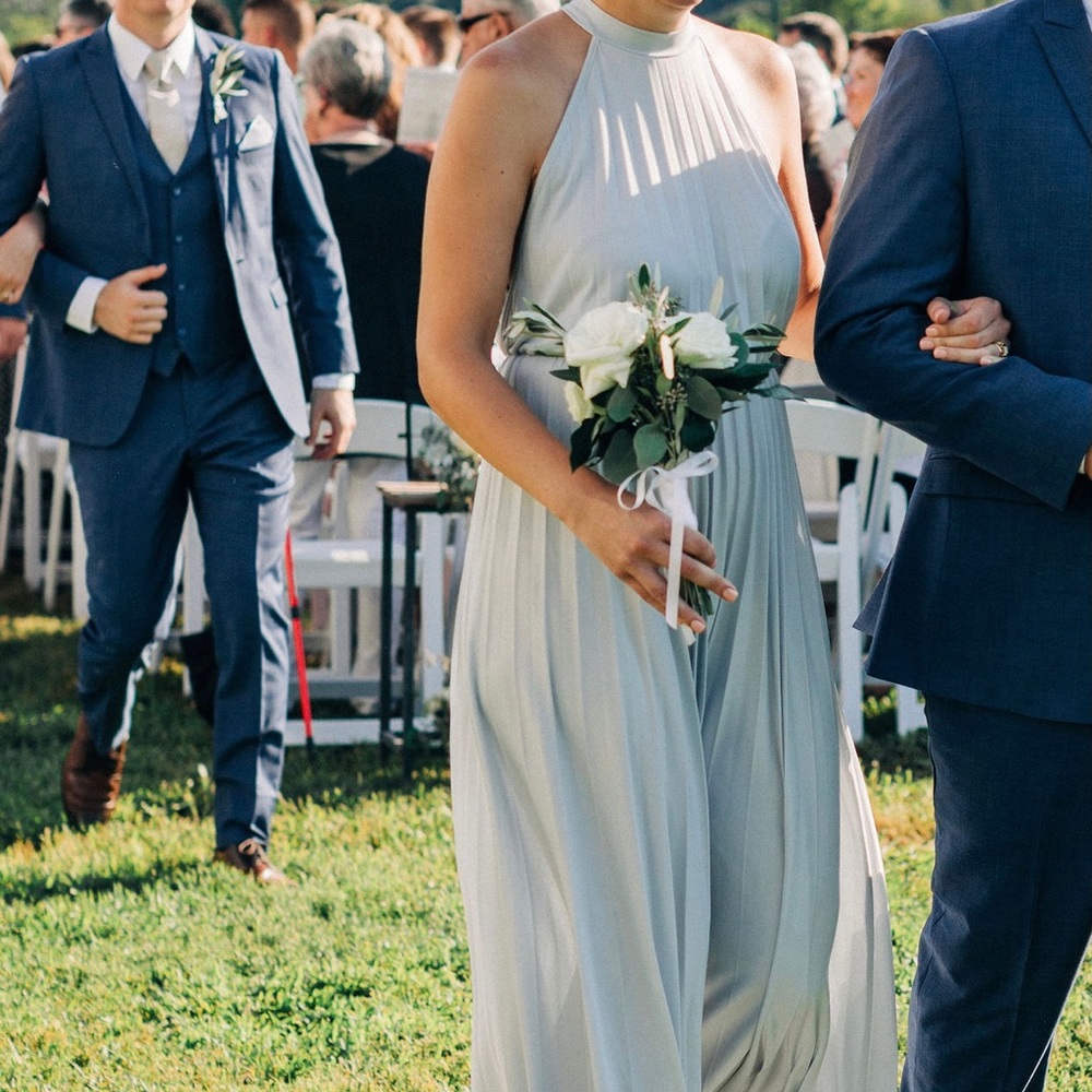 Powder blue floor length ASOS dress